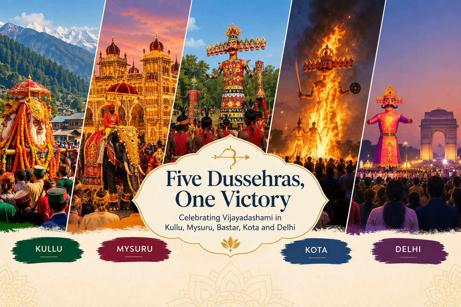 Five Dussehras, One Victory: Celebrating Vijayadashami in Kullu, Mysuru, Bastar, Kota and Delhi